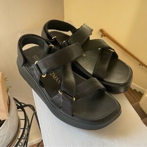 Stuart Weitzman Moxie Sandal - Black Leather